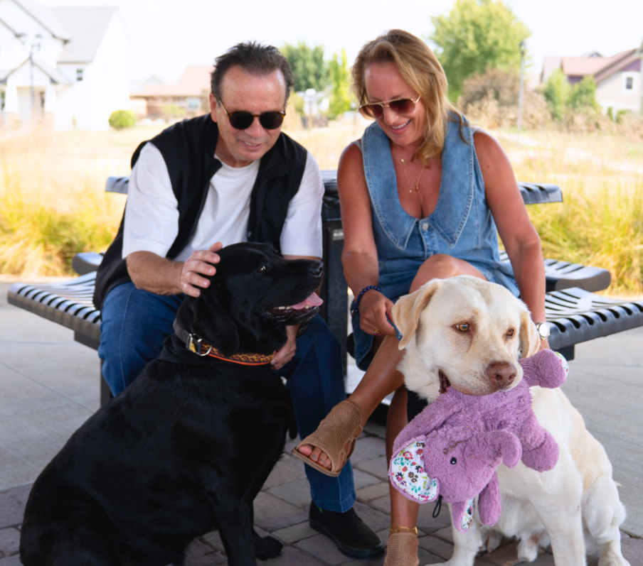Bill and Dawn Bernardo with their dogs
